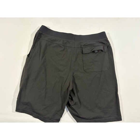 Prana Breathe Gym Shorts Men Black Pockets Performance Elastic Waist L Stretch - Picture 12 of 12